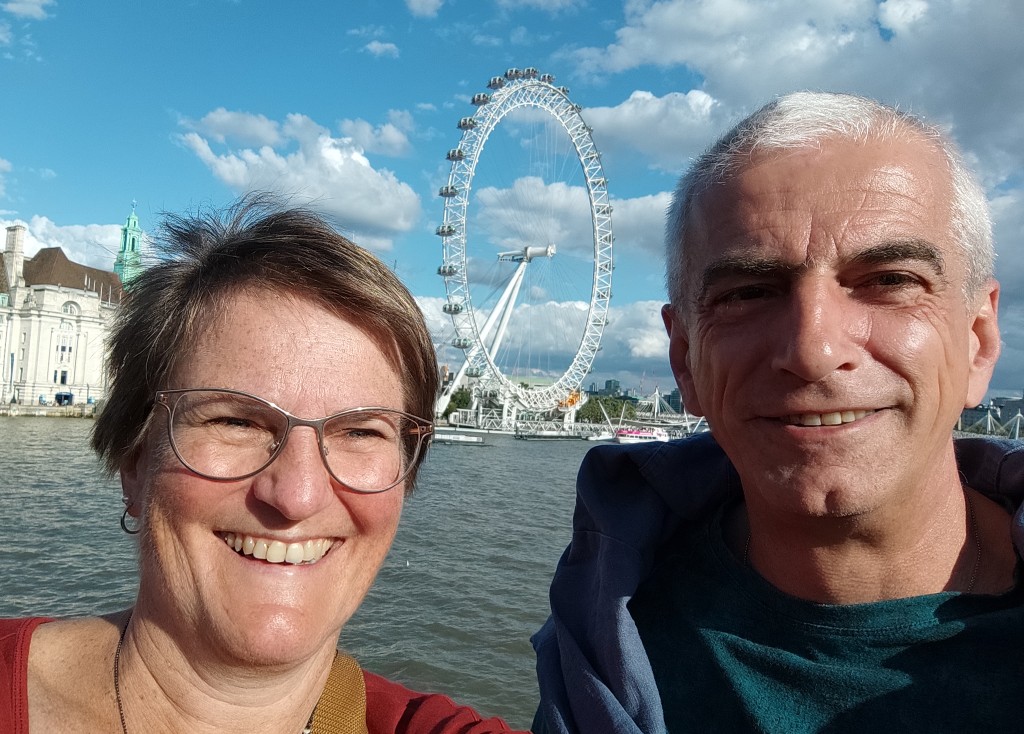 Andreas und Karin vor dem London Eye